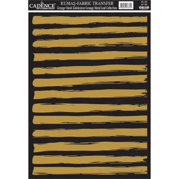 Nášivka Cadence Nažehlovací nálepka Cadence, 21x30 cm, zlatá - Vodorovné pruhy