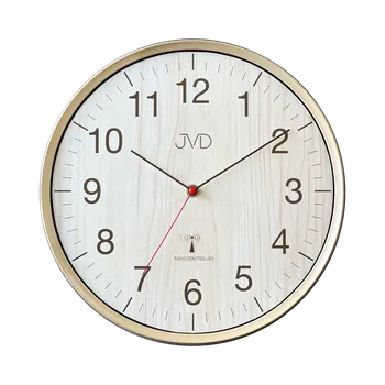 Hodiny Rádiem řízené nástěnné hodiny JVD zlaté | Tichý chod | Ověřeno 1000+ zákazníky | Designové hodiny | Do obýváku či kanceláře | Hodiny na zed | ROMERO quartzový strojek, rádiem řízený čas