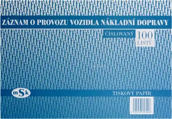 Tiskopis mSk 320 záznam o provozu vozidla nákladní dopravy A4 100 listů