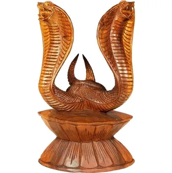 Soška Dvě kobry dřevo 30 cm