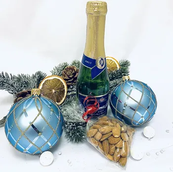 Vánoční ozdoba IRISA Luxusní dárková sada Modrý lesk: klenoty lásky Velikost: 8 cm, Balení: 4ks, Barva: modrá