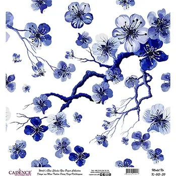 Umělecký papír Cadence Rýžový papír Cadence, 30x30 cm - Modrá jabloň