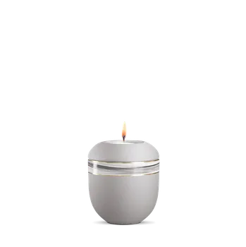 Smuteční dekorace Keramická miniurna Sorrento - Stříbrně šedá