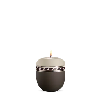 Smuteční dekorace Keramická miniurna Torino - Champagne/Siena