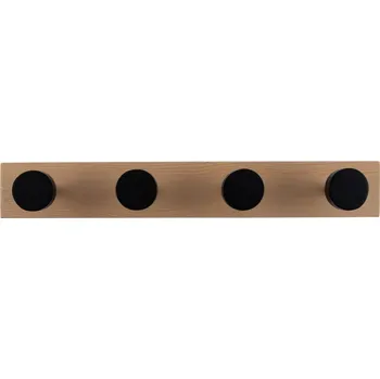 Věšák Černý nástěnný věšák z borovicového dřeva Knobs – PT LIVING ID_1569854