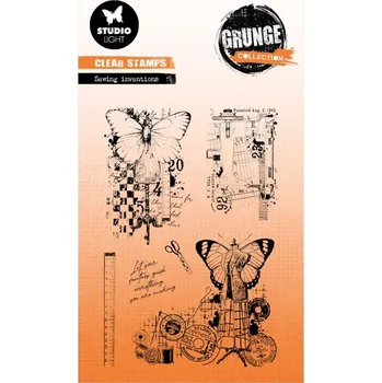Razítko Studio Light Gelová razítka Studio Light "Grunge", 6 ks - Krejčovský motýl