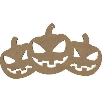 Vánoční dekorace Gomille Dřevěný výřez k dekoraci Gomille, závěsný, 30x16 cm - Tři dýně vedle sebe