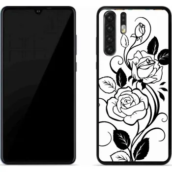 Pouzdro na mobilní telefon Gelový kryt mmCase na mobil Huawei P30 Pro - černobílá růže