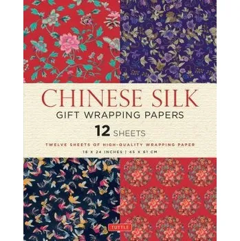 Cizojazyčná kniha Chinese Silk Gift Wrapping Papers - 12 Sheets