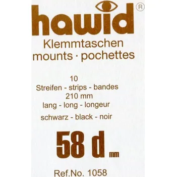 Obal pro sběratelský předmět Hawid blok 210 x 58 mm (d) černé - balení 10 ks (No. 1058)