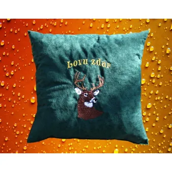 Dekorativní polštářek Polštářek pro myslivce JELEN HLAVA č. 45