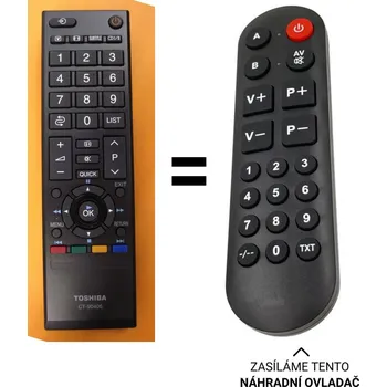 Dálkový ovladač CT-90406 Toshiba náhradní dálkový ovladač pro seniory.