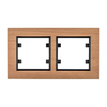 Elektrická zásuvka HAGER Rámeček LUMINA Passion WL9225 2násobný vodorovný IP20 dřevo buk WL9225