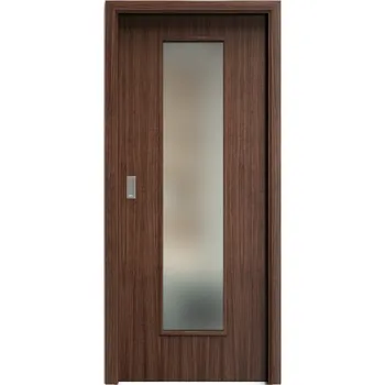 Interiérové dveře SAPELI ELEGANT KOMFORT M55 - DÝHA - POSUVNÉ DVEŘE VČ. ZÁRUBNĚ - Ořech americký Průchozí šířka (cm): 100, Průchozí výška (cm): 197, Typ skla: Satináto bílé