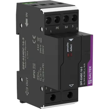 Přepěťová ochrana SALTEK Ochrana DPF-024DC-16-S přepěťová vf filtrem, dálková signalizace poruchy, do 24 V AC i DC A06665
