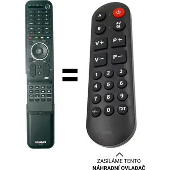 Dálkový ovladač Humax iCord HD, RM-301 náhradní dálkový ovladač pro seniory. Pro ovládání sat. přijímače.