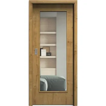 Interiérové dveře SAPELI ELEGANT KOMFORT M40 - CPL LAMINÁT - POSUVNÉ DVEŘE VČ. ZÁRUBNĚ - Dub sukatý Průchozí šířka (cm): 90, Průchozí výška (cm): 197, Typ skla: Čiré sklo