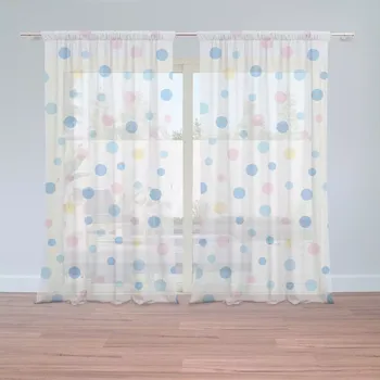 Záclona Záclony Barevné puntíky na bílé: 2 ks - 150x250 cm - Sablio