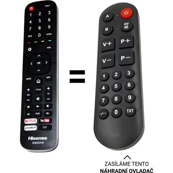 Dálkový ovladač Hisense HE55K3300UWTS náhradní dálkový ovladač pro seniory