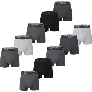Sada pánského spodního prádla pánské boxerky LEE COOPER Originals - MULTI GREY - 10 ks - M (Lee Cooper Hipster Boxer Shorts Mens 10 Pack)