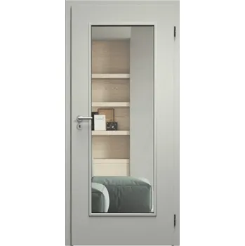 Interiérové dveře SAPELI ELEGANT KOMFORT M40 - CPL LAMINÁT - OTOČNÉ DVEŘE VČ. ZÁRUBNĚ - Šedá Průchozí šířka (cm): 100, Průchozí výška (cm): 197, Typ skla: Čiré sklo