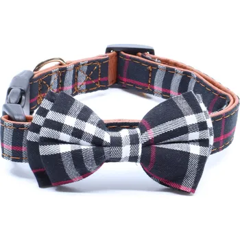 Obojek pro psa Vsepropejska Luky obojek s motýlkem | 24 - 55 cm Barva: Černá, Obvod krku: 24 - 35 cm, Šířka: 1,5 cm