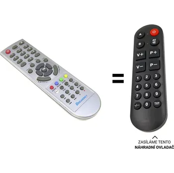 Dálkový ovladač DreamSky DSR-7000PVR, DSR-7500PVR náhradní dálkový ovladač pro seniory