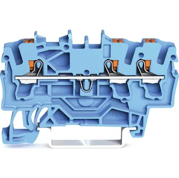 modulární přístroj a rozvaděč WAGO Svorka 2202-1304 3vodičová průchozí s ovládacím tlačítkem 2,5 mm², modrá 2202-1304