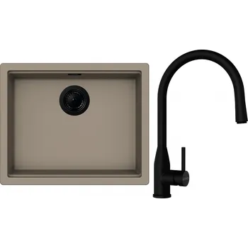 Granitový dřez Set Schock S28-6 (dřez Kiruna N-100L Twilight + baterie Kavus.120 Puro + komponenty Puro)