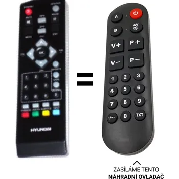 Dálkový ovladač Hyundai DVBT231 a DVBT210 náhradní dálkový ovladač pro seniory