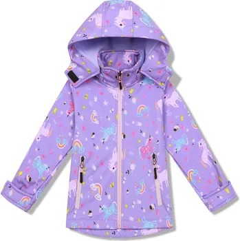 Dívčí bunda Dívčí softshellová bunda, zateplená - KUGO HB8630, fialková Barva: Fialková, Velikost: 98