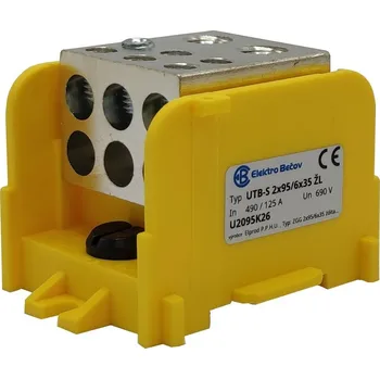 Rozvaděč ELEKTRO BEČOV Svorka UTB-S 2x95/6x35 žlutá U2095K26