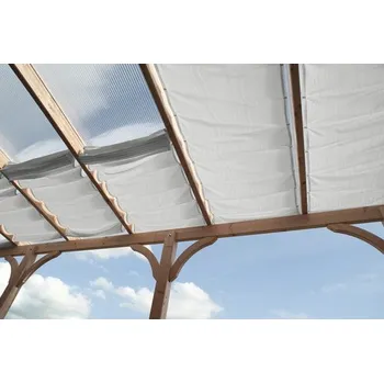 Krycí plachta Sluneční plachta na lankové upínání, PES 140 g/m², stříbrno-šedá 330x96 cm