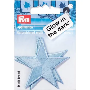 Nášivka PRYM Nášivka svítící ve tmě, hvězdy, nažehlovací, modrá
