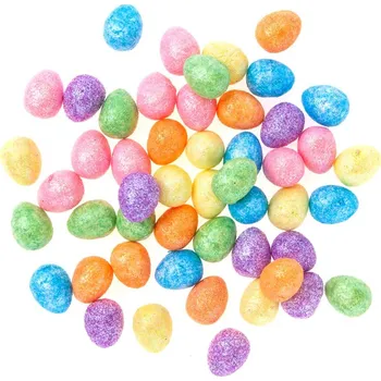 Velikonoční dekorace Třpytivá polystyrenová vajíčka 1,8 cm duhová 50 Ks.