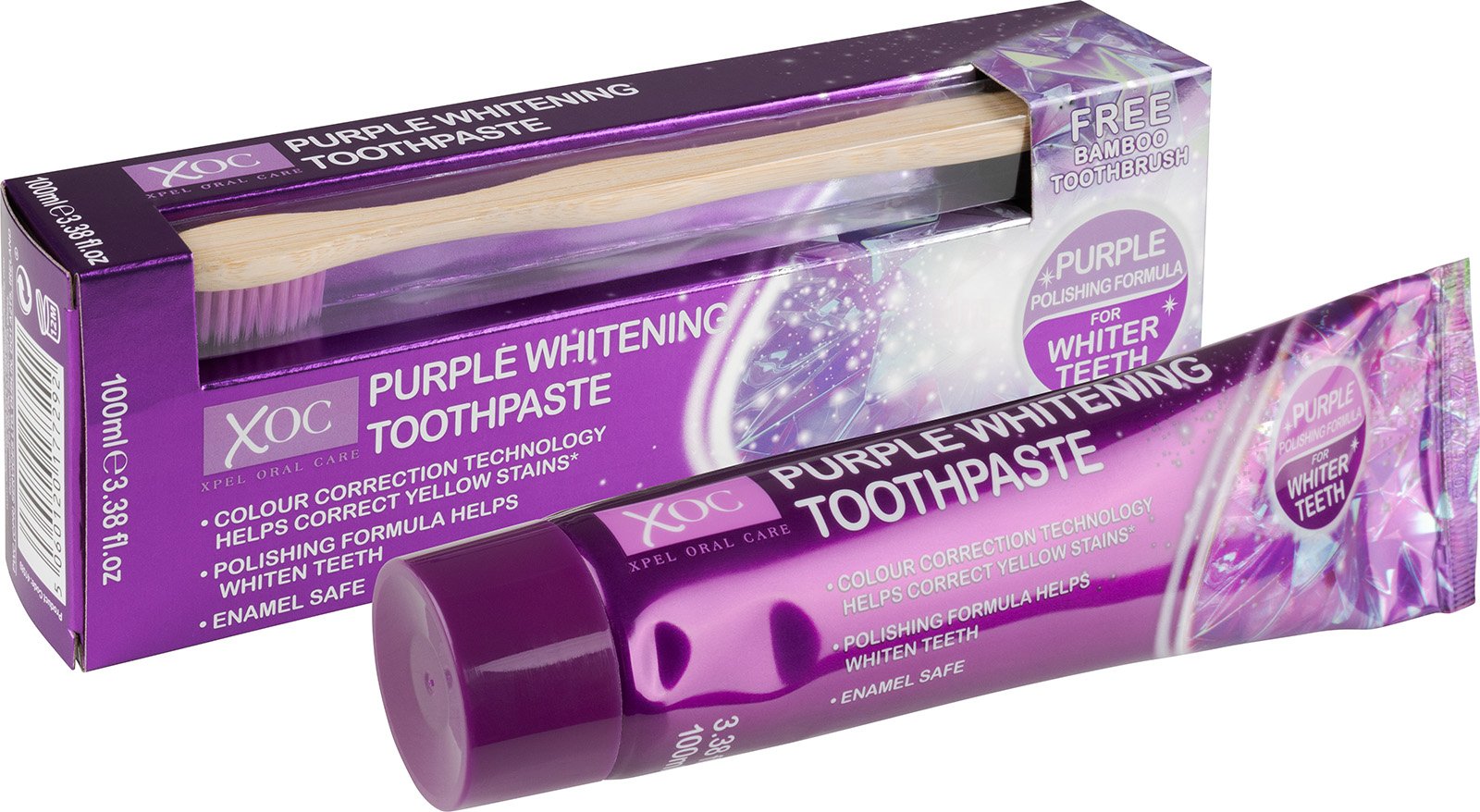 Xpel Oral Care Purple Whitening Toothpaste 100 ml + zubní kartáček ...