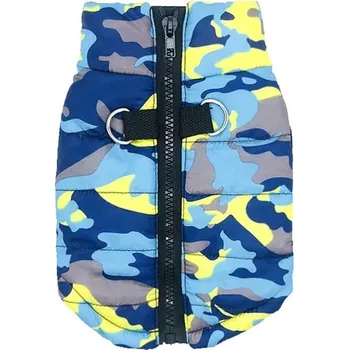 Obleček pro psa Nepromokavý obleček pro malé psy v maskáčovém vzoru - Navy Camo,L