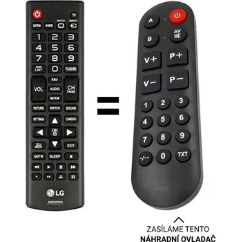 Dálkový ovladač LG AKB74475433 náhradní dálkový ovladač pro seniory