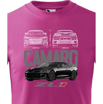 Dětské tričko Chevrolet Camaro Zl1, Barva Purpurová, Velikost 122 cm/6 roků, Canvas Dětské tričko Bezvatriko.cz 2308