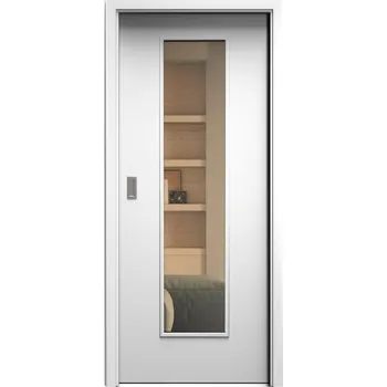 Interiérové dveře SAPELI ELEGANT KOMFORT M55 - CPL LAMINÁT - POSUVNÉ DVEŘE VČ. ZÁRUBNĚ - Bílá hladká Průchozí šířka (cm): 100, Průchozí výška (cm): 197, Typ skla: Planibel bronz