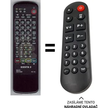 Beko CTV69, CTV79, TV77, B1332 náhradní dálkový ovladač pro seniory