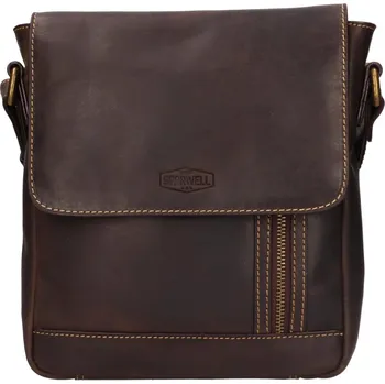 Pánská aktovka Pánská kožená taška přes rameno Sparwell Zuber - hnědá
