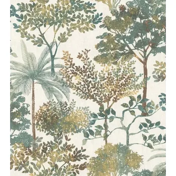 Tapeta Vliesová tapeta listnaté stromy - béžová, zelená 867329 / Tapety na zeď Symphony (0,53 x 10,05 m) Rasch