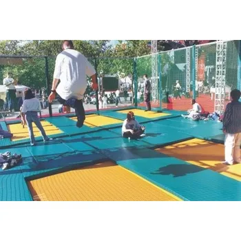 Trampolína Eurotramp Trampoline Trampolínová sestava EUROTRAMP 2- pole (2,86 x 11,20 m) + schůdky