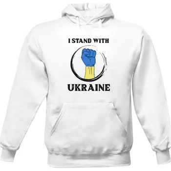 Pánská mikina Pánská mikina s kapucí s potiskem I Stand With Ukraine mikina pánské