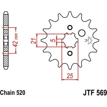 Řetězová sada pro motocykl Řetězové kolečko JT JTF 569-11 11 zubů, 520