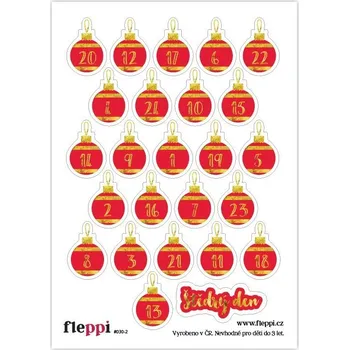 Diář Fleppi Samolepky - Dny do Vánoc červený
