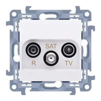 Elektrická zásuvka Zásuvka RTV-SAT Simon 10 koncová modul bílá