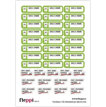 Kancelářské potřeby Fleppi Samolepky - Zubní hygiena Dnes k zubaři