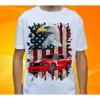 Pánské tričko tričko Ford Mustang L (tričko s osobním autem )